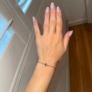 Minimalist Sterling Silver Cross Bracelet Dainty Christian